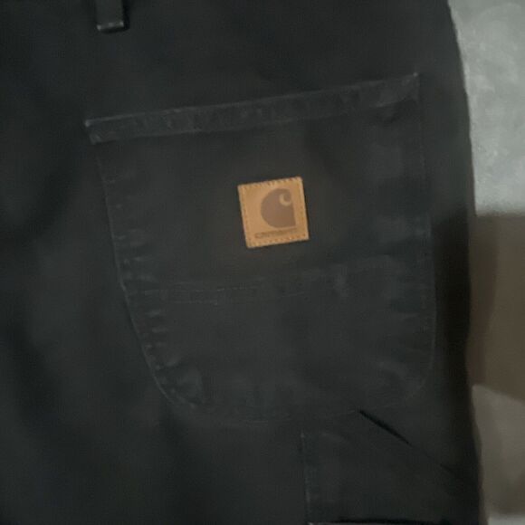Carhartt B11 Black Dungaree Fit Black Carpenter Workwear Pants Men’s 44x30 - Picture 3 of 5